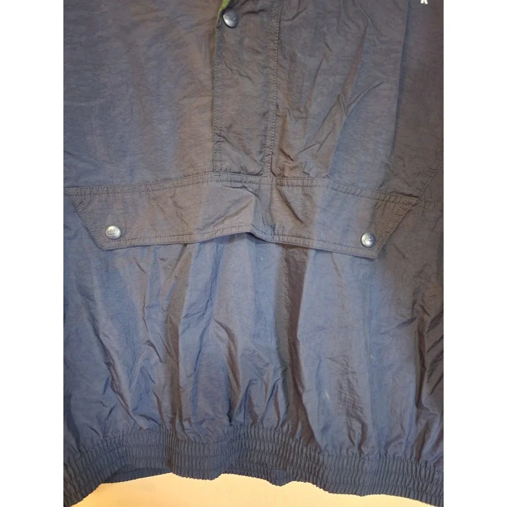Vtg Nike Air White Tag 1990s Men's Windbreaker Jacket Navy Blue Nylon Snap Sz Lg